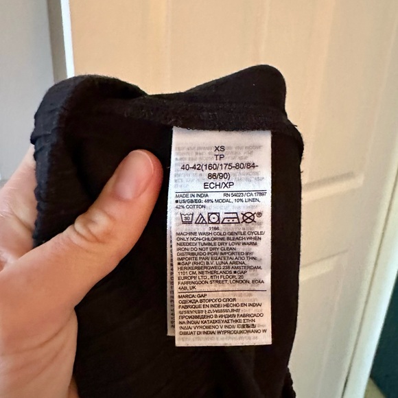 GapBody Wide Leg Drawstring Black Pants Size XS - Picture 4 of 6